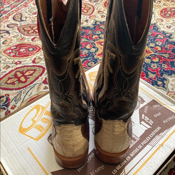 Caiman/Leather Cowboy Boots with matching belt sz 30 - Picture 4 of 4